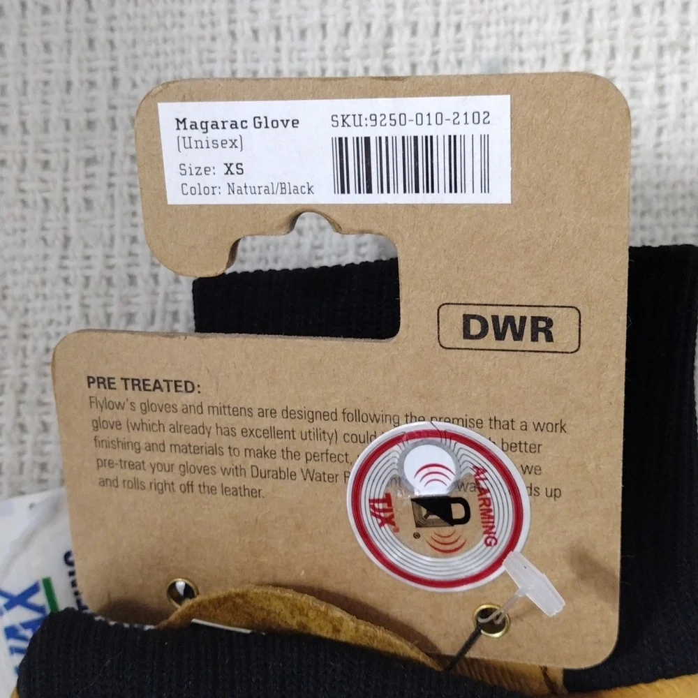 NWT Flylow Magarac Glove Leather Natural/Black Mens Work Gloves Size XS - Picture 4 of 7